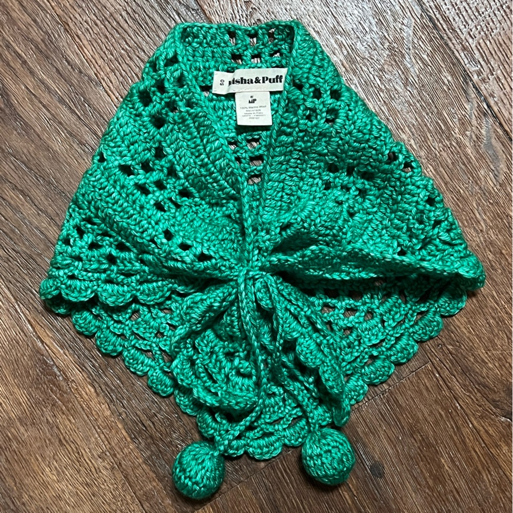 Emerald wool kerchief